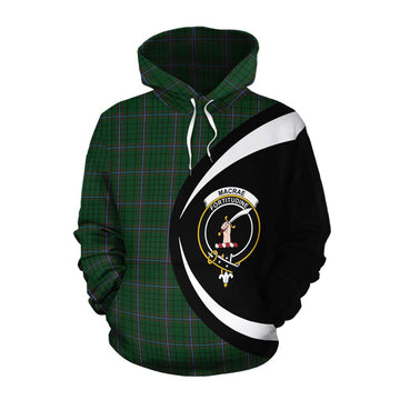 MacRae (McRae) Tartan Cotton Hoodie with Family Crest Circle Style