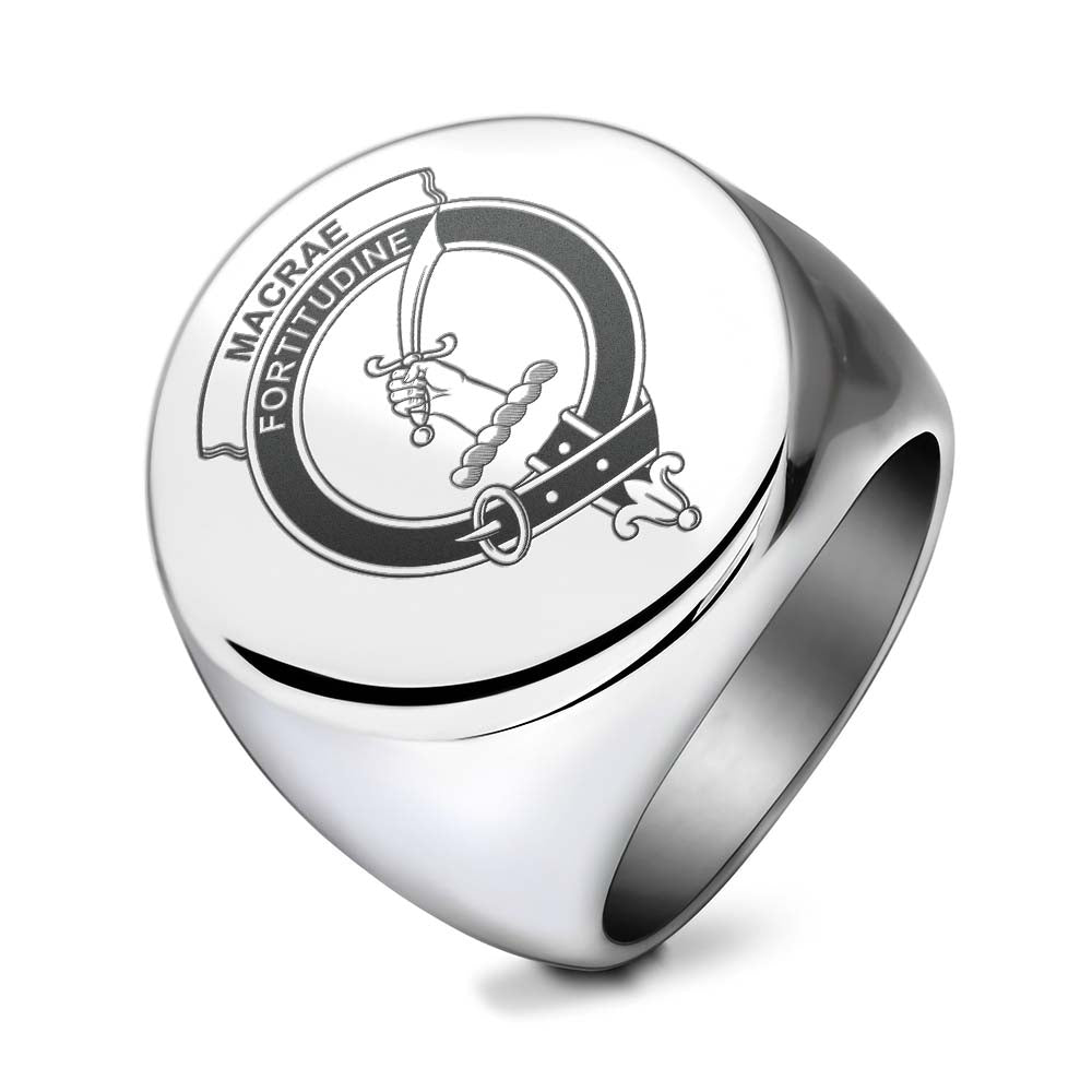 Tartan Vibes Clothing MacRae (McRae) Clan Crest Engraved Ring