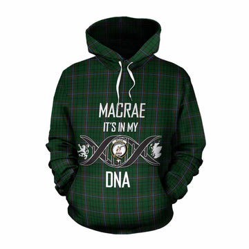 MacRae (McRae) Tartan Cotton Hoodie with Family Crest DNA In Me Style