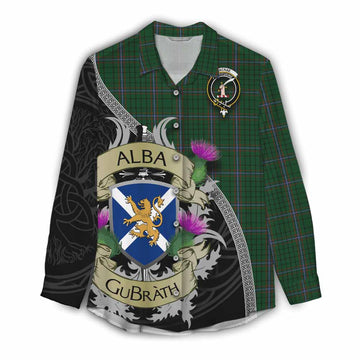 MacRae (McRae) Tartan Family Crest Women's Casual Shirt Lion Rampant Royal Thistle Shield Celtic Inspired Female - Tartan Vibes Clothing