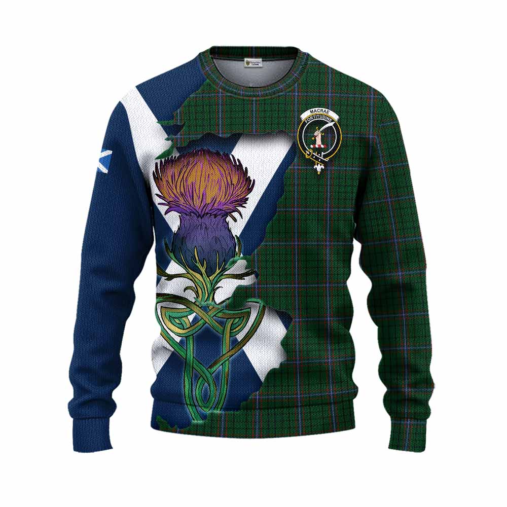 MacRae (McRae) Tartan Family Crest Knitted Sweater Scottish Thistle Celtic Inspired Unisex - Tartan Vibes Clothing