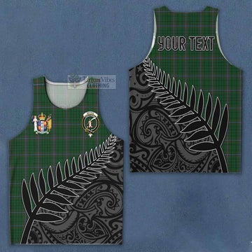 MacRae (McRae) Crest Tartan Men's Tank Top with New Zealand Silver Fern Half Style