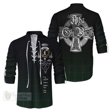 MacRae (McRae) Tartan Ghillie Kilt Shirt Featuring Alba Gu Brath Family Crest Celtic Inspired