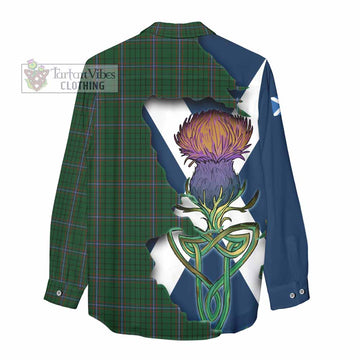 MacRae (McRae) Tartan Family Crest Women's Casual Shirt Scottish Thistle Celtic Inspired - Tartan Vibes Clothing