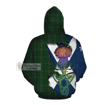 MacRae (McRae) Tartan Family Crest Cotton Hoodie Scottish Thistle Celtic Inspired Pullover Hoodie - Tartan Vibes Clothing