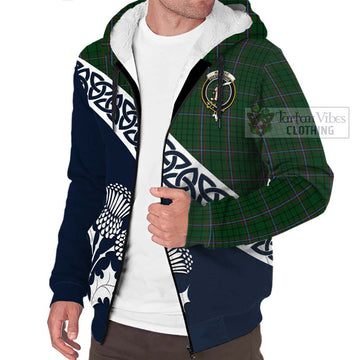 MacRae (McRae) Tartan Sherpa Hoodie Featuring Thistle and Scotland Map