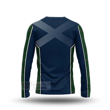 MacRae (McRae) Tartan Long Sleeve T-Shirt with Family Crest and Scottish Thistle Vibes Sport Style