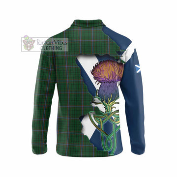 MacRae (McRae) Tartan Family Crest Long Sleeve Polo Shirt Scottish Thistle Celtic Inspired - Tartan Vibes Clothing