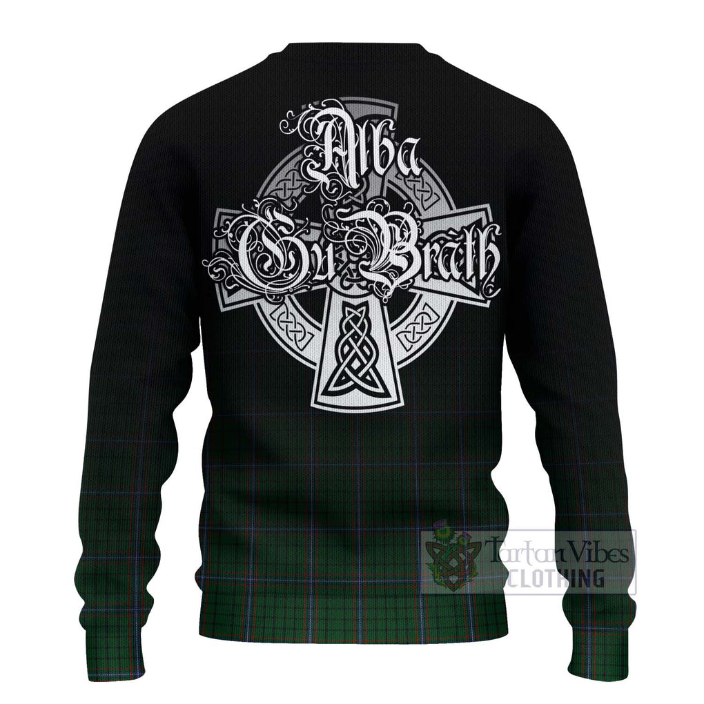 Tartan Vibes Clothing MacRae (McRae) Tartan Knitted Sweater Featuring Alba Gu Brath Family Crest Celtic Inspired