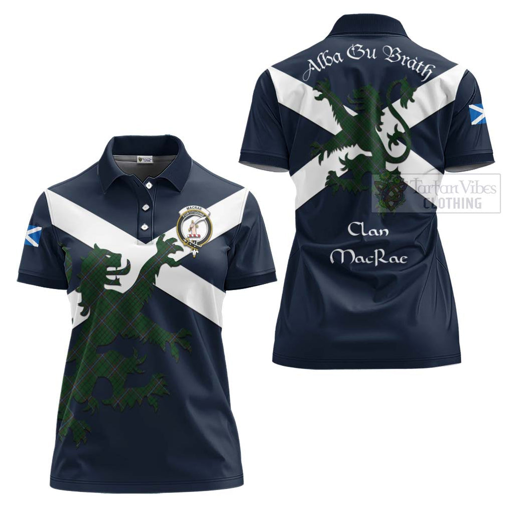 Tartan Vibes Clothing MacRae (McRae) Tartan Lion Rampant Women's Polo Shirt – Proudly Display Your Heritage with Alba Gu Brath and Clan Name