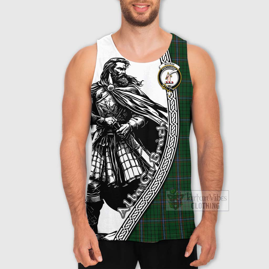 MacRae (McRae) Tartan Clan Crest Men's Tank Top with Highlander Warrior Celtic Style - Tartan Vibes Clothing
