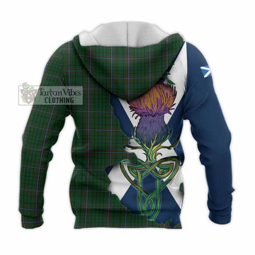 MacRae (McRae) Tartan Family Crest Knitted Hoodie Scottish Thistle Celtic Inspired - Tartan Vibes Clothing