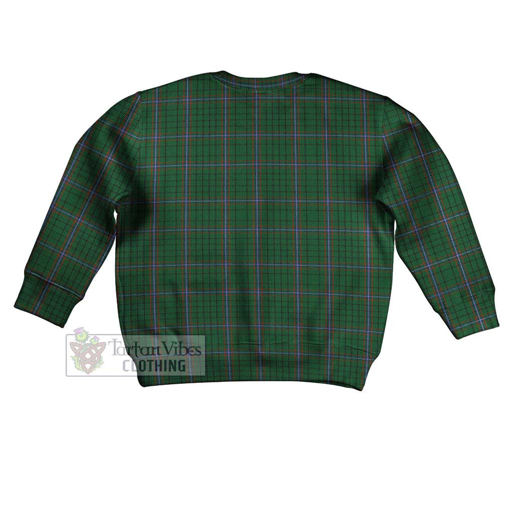 Tartan Vibes Clothing MacRae (McRae) Tartan Kid Ugly Sweater with Family Crest