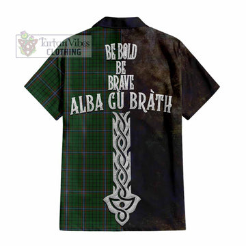 MacRae (McRae) Tartan Family Crest Hawaiian Shirt Alba Gu Brath Be Brave Lion Ancient Style - Tartan Vibes Clothing