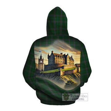 MacRae (McRae) Tartan Family Crest Cotton Hoodie with Scottish Ancient Castle Style Pullover Hoodie - Tartan Vibes Clothing