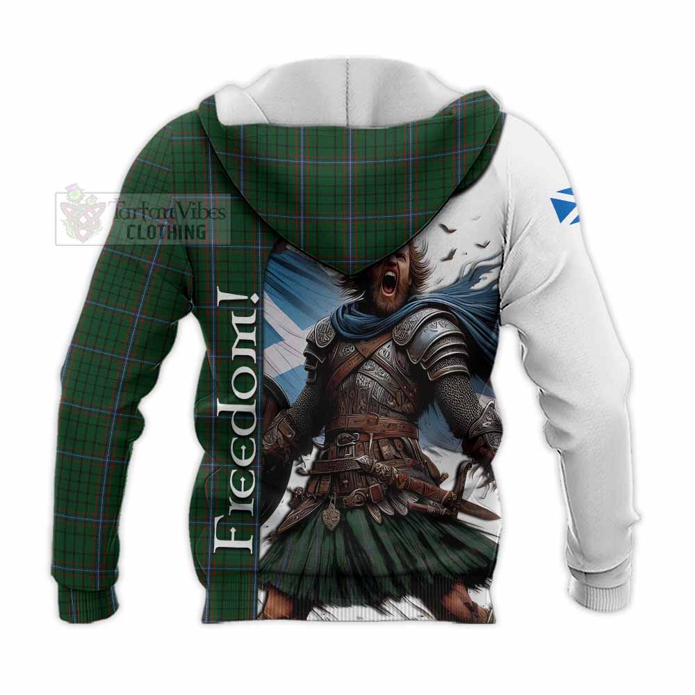 Tartan Vibes Clothing MacRae (McRae) Crest Tartan Knitted Hoodie Inspired by the Freedom of Scottish Warrior