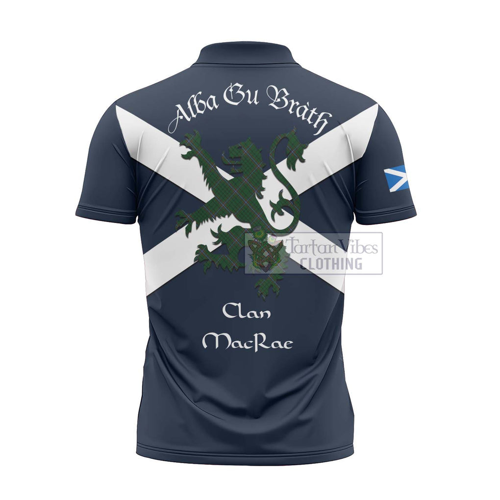 Tartan Vibes Clothing MacRae (McRae) Tartan Lion Rampant Zipper Polo Shirt – Proudly Display Your Heritage with Alba Gu Brath and Clan Name