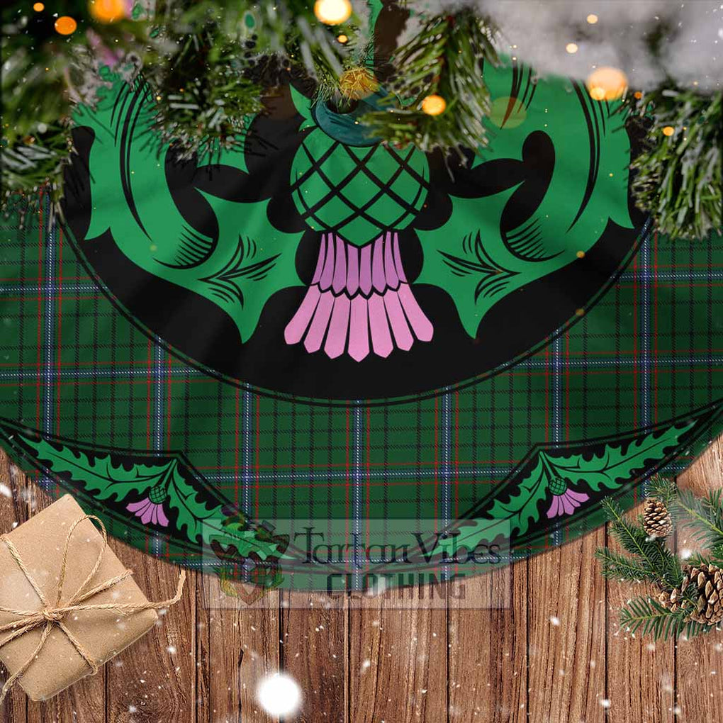 Tartan Vibes Clothing MacRae (McRae) Tartan Christmas Tree Skirt Scottish Thistle Style