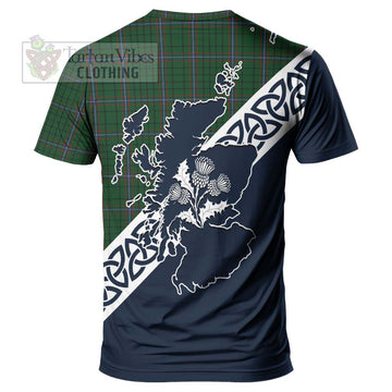 MacRae (McRae) Tartan T-Shirt Featuring Thistle and Scotland Map