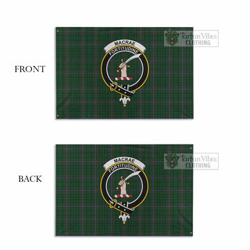 MacRae (McRae) Tartan House Flag with Family Crest