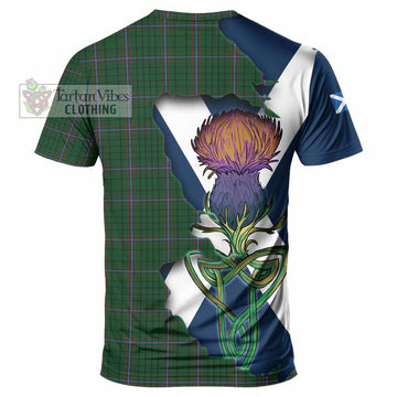 MacRae (McRae) Tartan Family Crest T-Shirt Scottish Thistle Celtic Inspired - Tartan Vibes Clothing