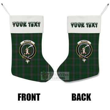 MacRae (McRae) Tartan Family Crest Christmas Stocking with Personalized Text