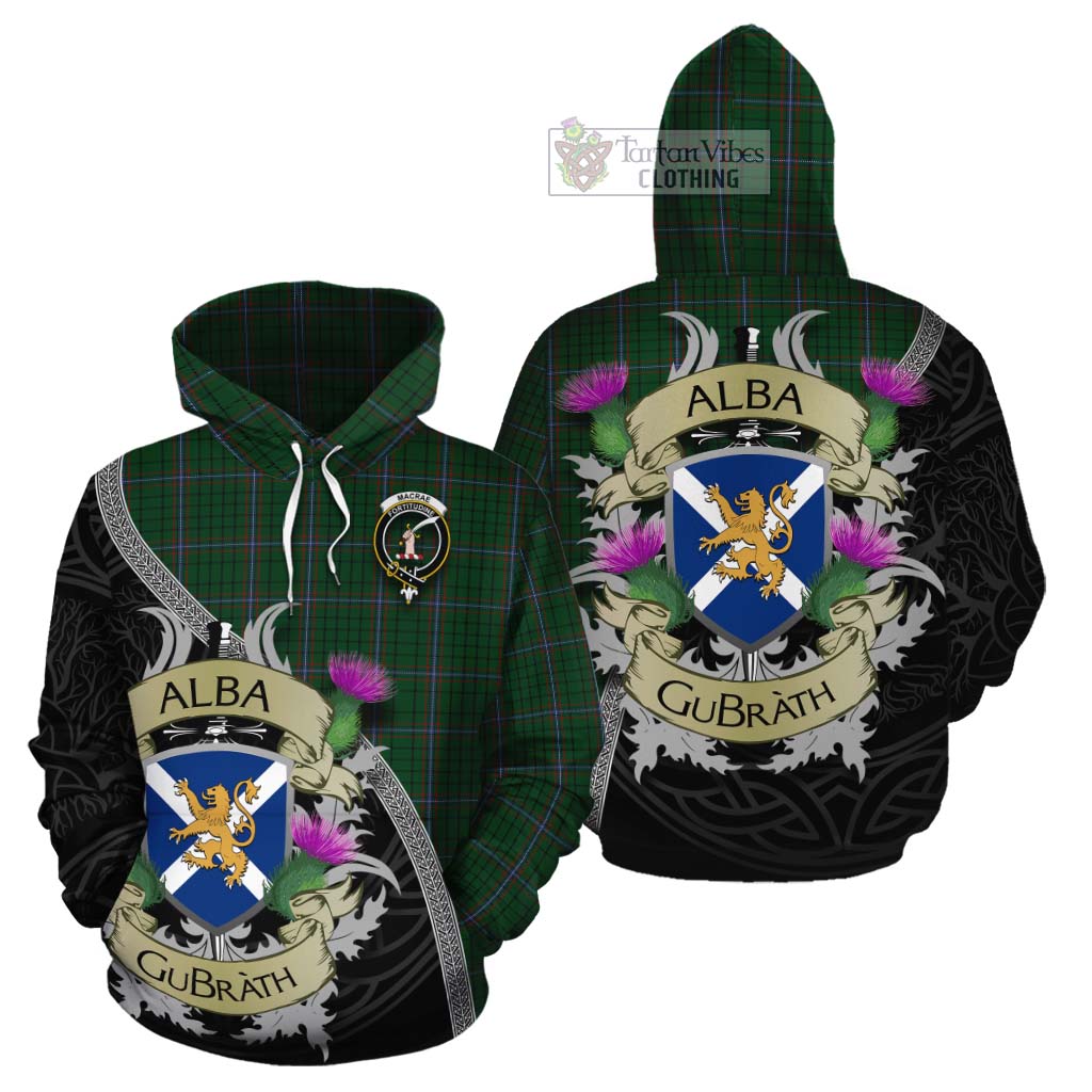 MacRae (McRae) Tartan Family Crest Cotton Hoodie Lion Rampant Royal Thistle Shield Celtic Inspired - Tartan Vibes Clothing