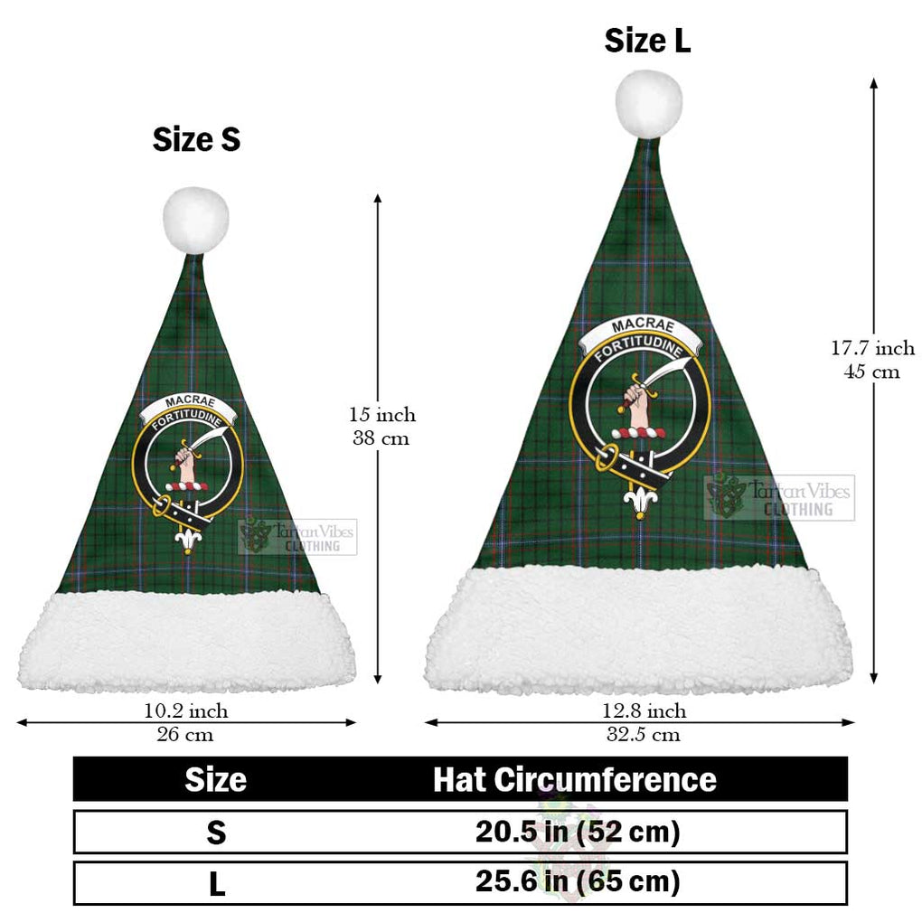 MacRae (McRae) Tartan Christmas Santa Hats with Family Crest Christmas Hat L 25.6in (65cm) - Tartan Vibes Clothing