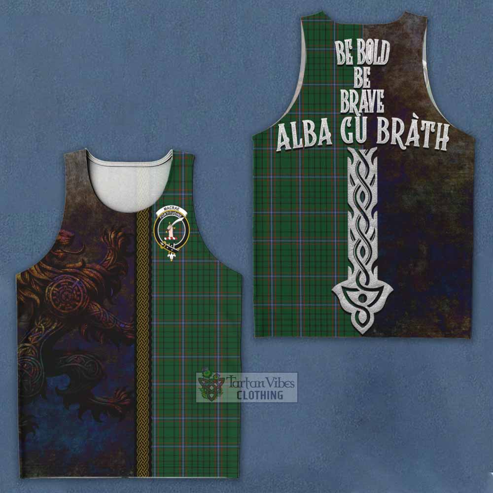 MacRae (McRae) Tartan Family Crest Men's Tank Top Alba Gu Brath Be Brave Lion Ancient Style - Tartan Vibes Clothing