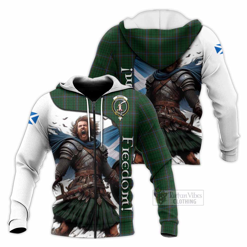 Tartan Vibes Clothing MacRae (McRae) Crest Tartan Knitted Hoodie Inspired by the Freedom of Scottish Warrior