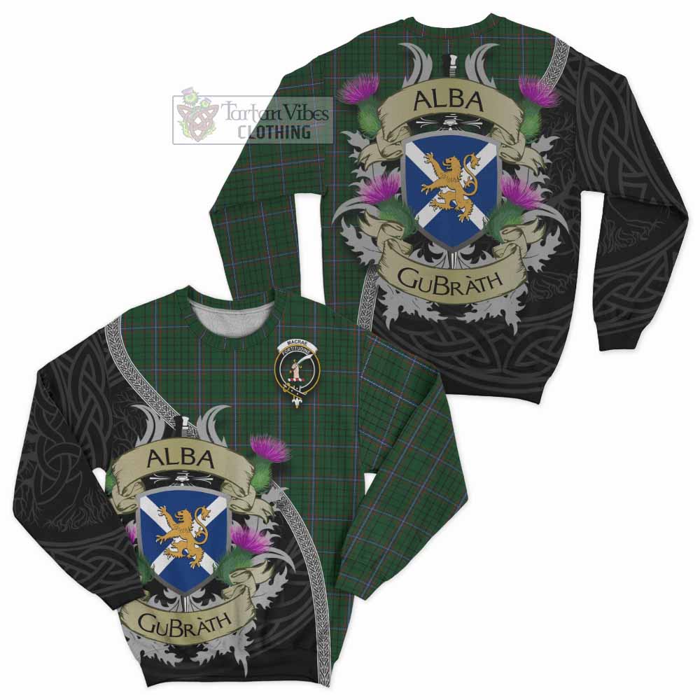 MacRae (McRae) Tartan Family Crest Sweatshirt Lion Rampant Royal Thistle Shield Celtic Inspired - Tartan Vibes Clothing