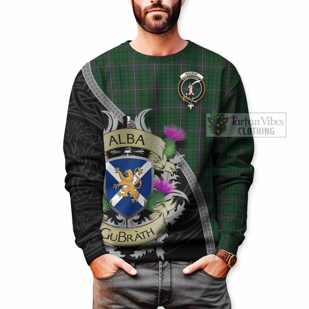 MacRae (McRae) Tartan Family Crest Sweatshirt Lion Rampant Royal Thistle Shield Celtic Inspired - Tartan Vibes Clothing