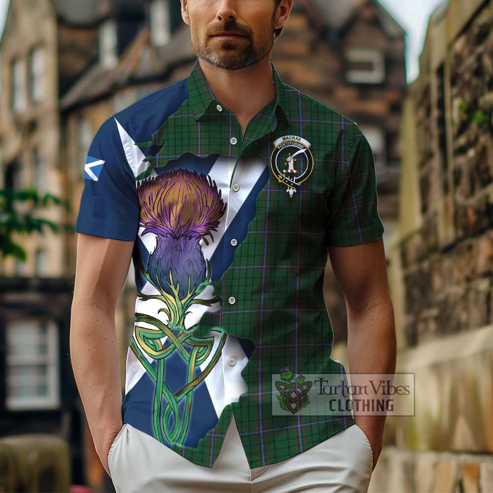 MacRae (McRae) Tartan Family Crest Hawaiian Shirt Scottish Thistle Celtic Inspired - Tartan Vibes Clothing