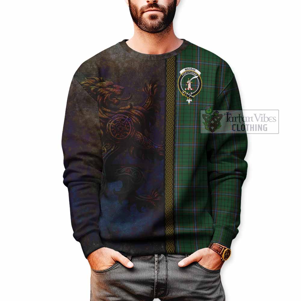 MacRae (McRae) Tartan Family Crest Sweatshirt Alba Gu Brath Be Brave Lion Ancient Style - Tartan Vibes Clothing