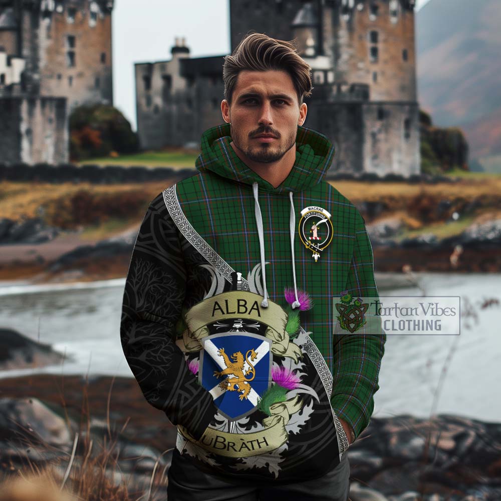 MacRae (McRae) Tartan Family Crest Cotton Hoodie Lion Rampant Royal Thistle Shield Celtic Inspired - Tartan Vibes Clothing