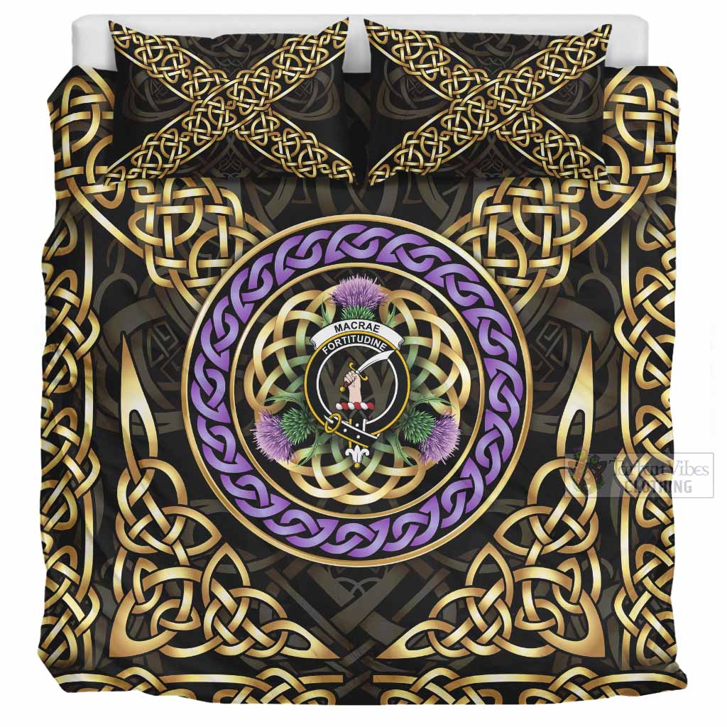 MacRae (McRae) Clan Crest Bedding Set Celtic Scottish Thistle UK Bedding Set UK Super King 104*94 inch - Tartan Vibes Clothing