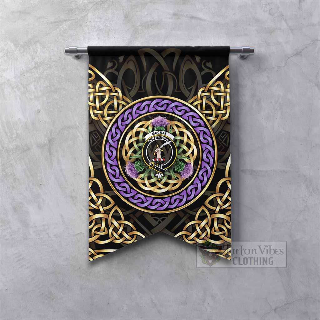 MacRae (McRae) Clan Crest Gonfalon Celtic Scottish Thistle Fishtail - Tartan Vibes Clothing