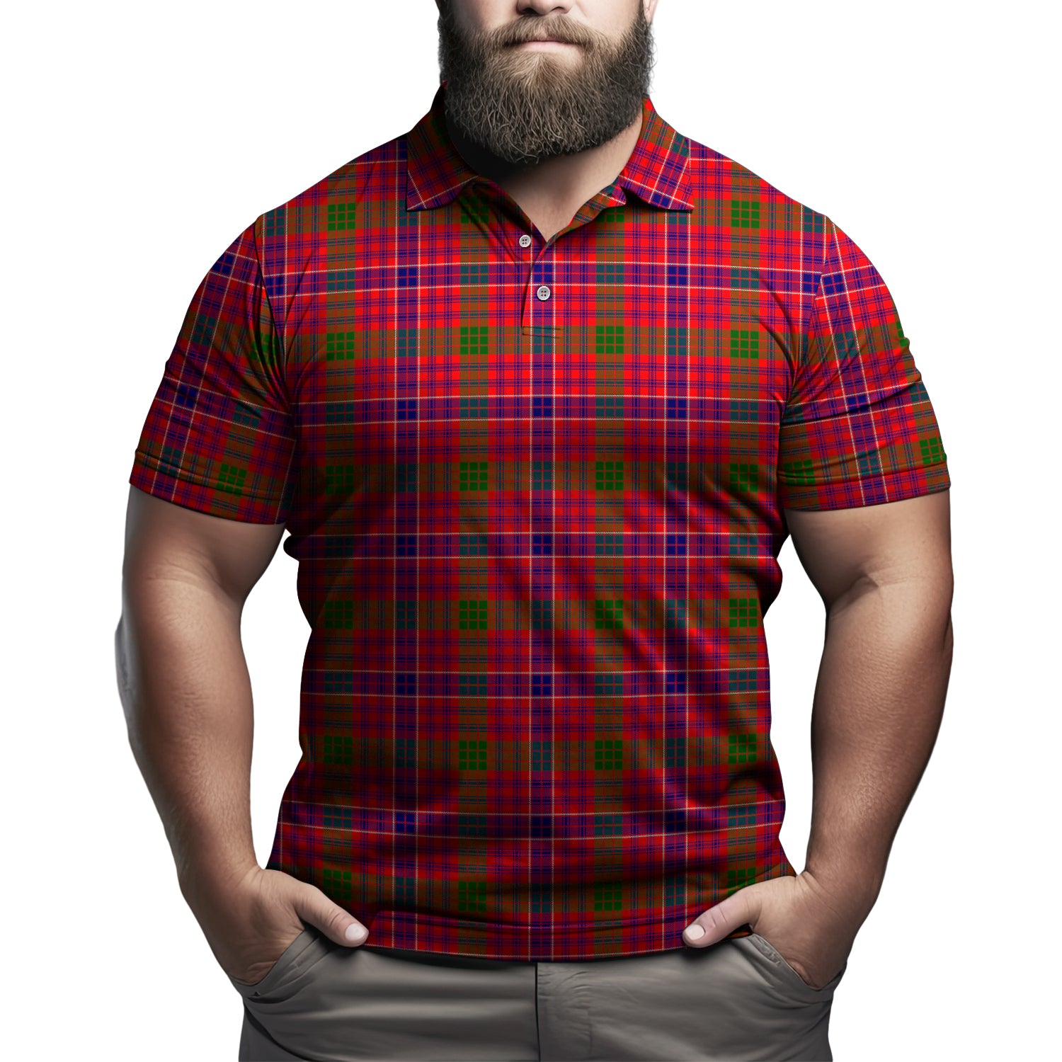 MacRae Modern Tartan Mens Polo Shirt Kid - Tartan Vibes Clothing