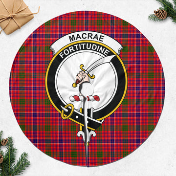 MacRae Modern Tartan Christmas Tree Skirt with Family Crest