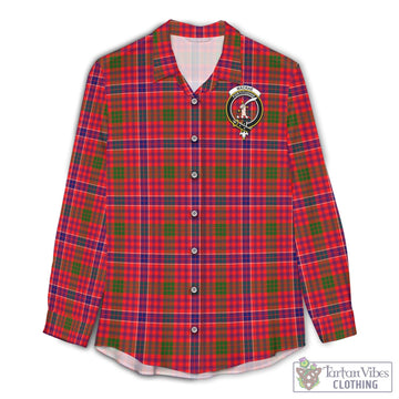 MacRae Modern Tartan Women's Casual Shirt with Family Crest