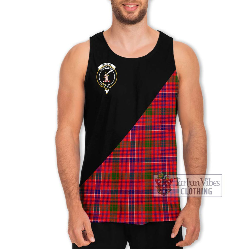 MacRae Modern Tartan Men's Tank Top with Family Crest and Military Logo Style Men - Tartanvibesclothing Shop