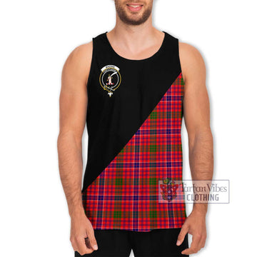 MacRae Modern Tartan Men's Tank Top with Family Crest and Military Logo Style