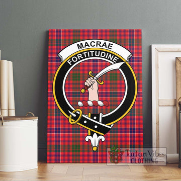 MacRae Modern Tartan Canvas Print Wall Art with Family Crest