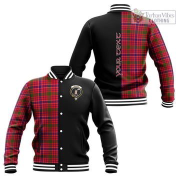 MacRae Modern Tartan Baseball Jacket with Family Crest and Half Of Me Style