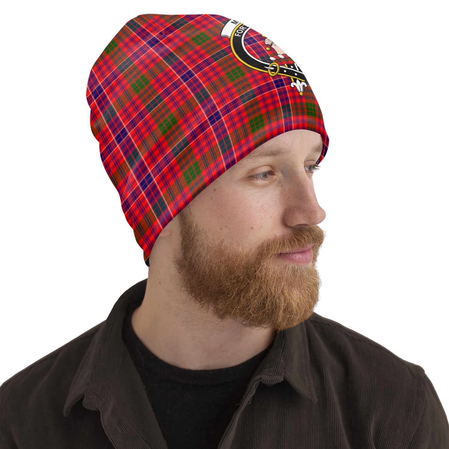 MacRae Modern Tartan Beanies Hat with Family Crest One Size 10.5*10.2 inches - Tartan Vibes Clothing