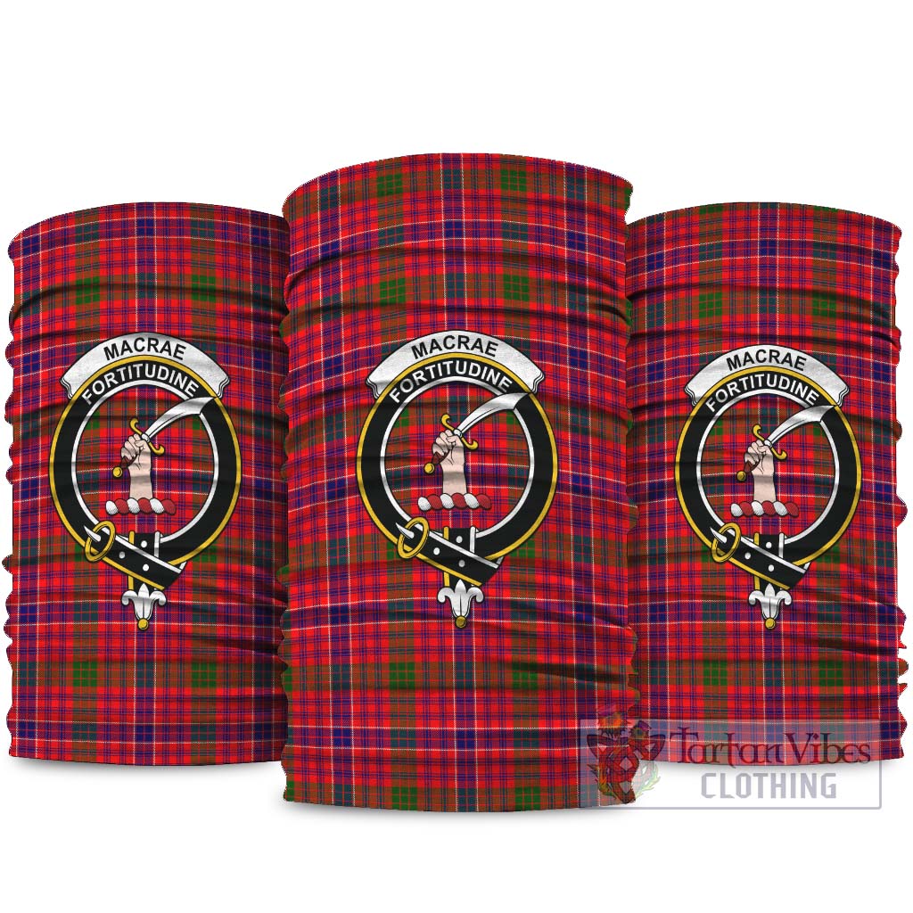 MacRae Modern Tartan Neck Gaiters, Tartan Bandanas, Tartan Head Band with Family Crest