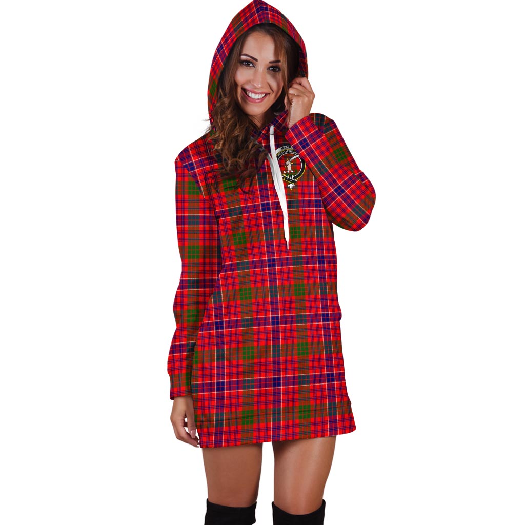 MacRae Modern Tartan Hoodie Dress with Family Crest - Tartan Vibes Clothing