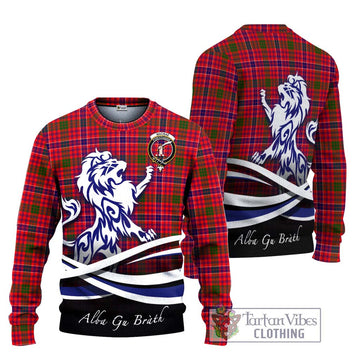 MacRae Modern Tartan Ugly Sweater with Alba Gu Brath Regal Lion Emblem