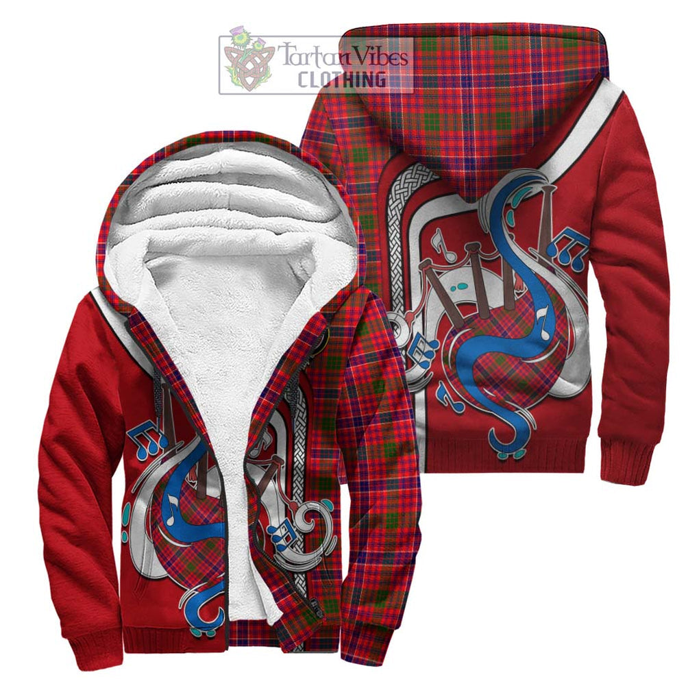 MacRae Modern Tartan Sherpa Hoodie with Epic Bagpipe Style Unisex S - Tartanvibesclothing Shop