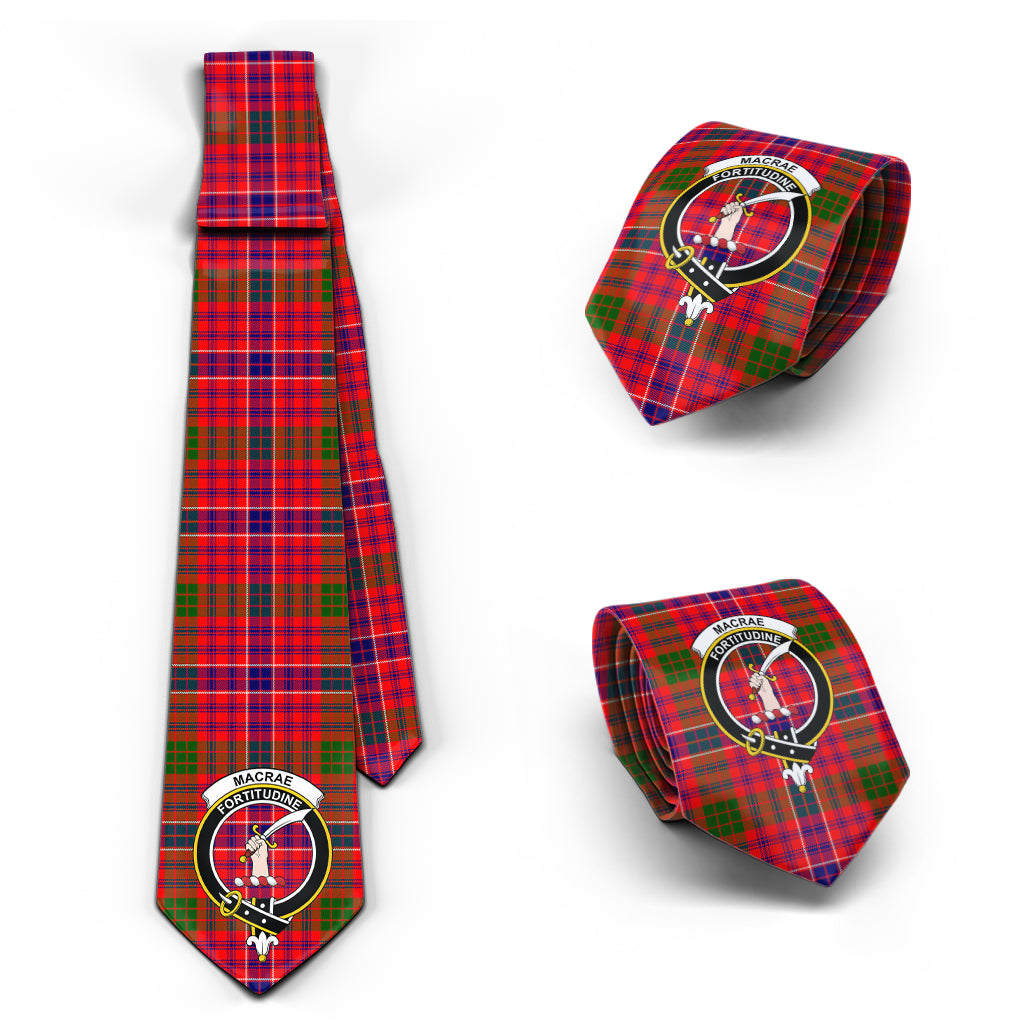 MacRae Modern Tartan Classic Necktie with Family Crest Necktie One Size - Tartan Vibes Clothing